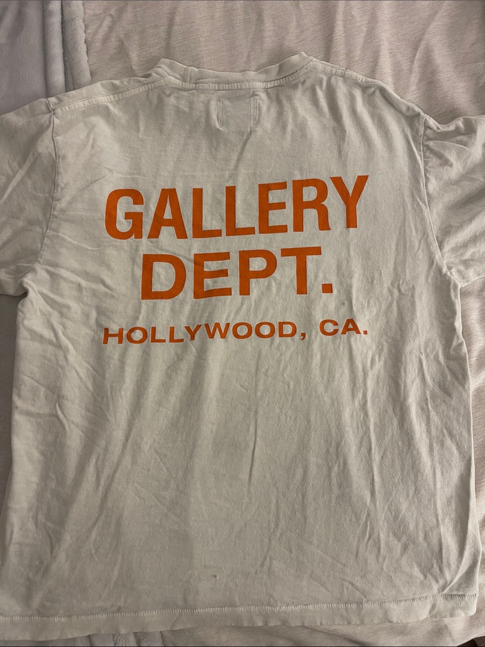 Gallery Dept White Tee with Orange GALLERY DEPT. Back Print